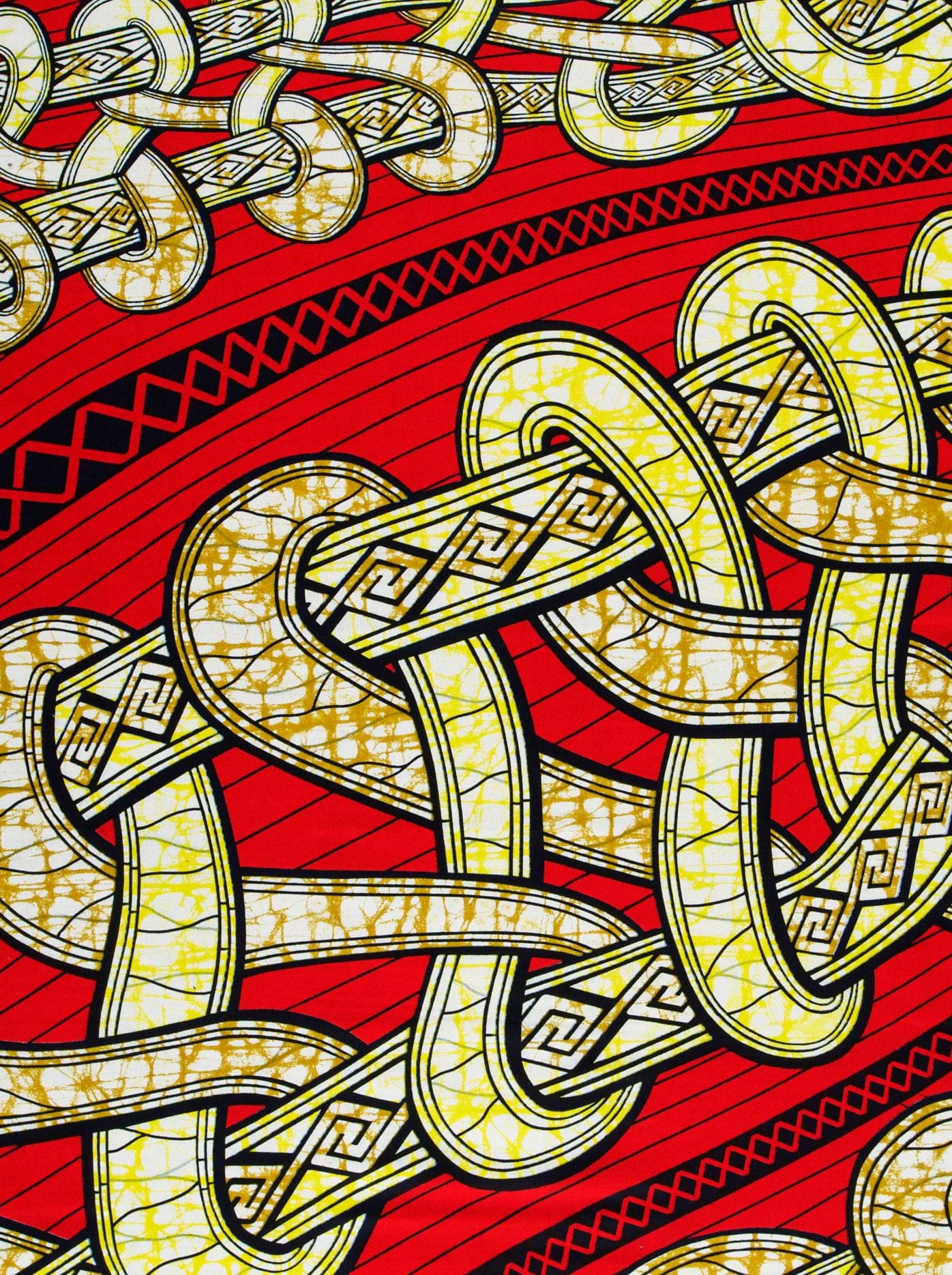 Vibrant red fabric bold yellow super-wax vls4959.010