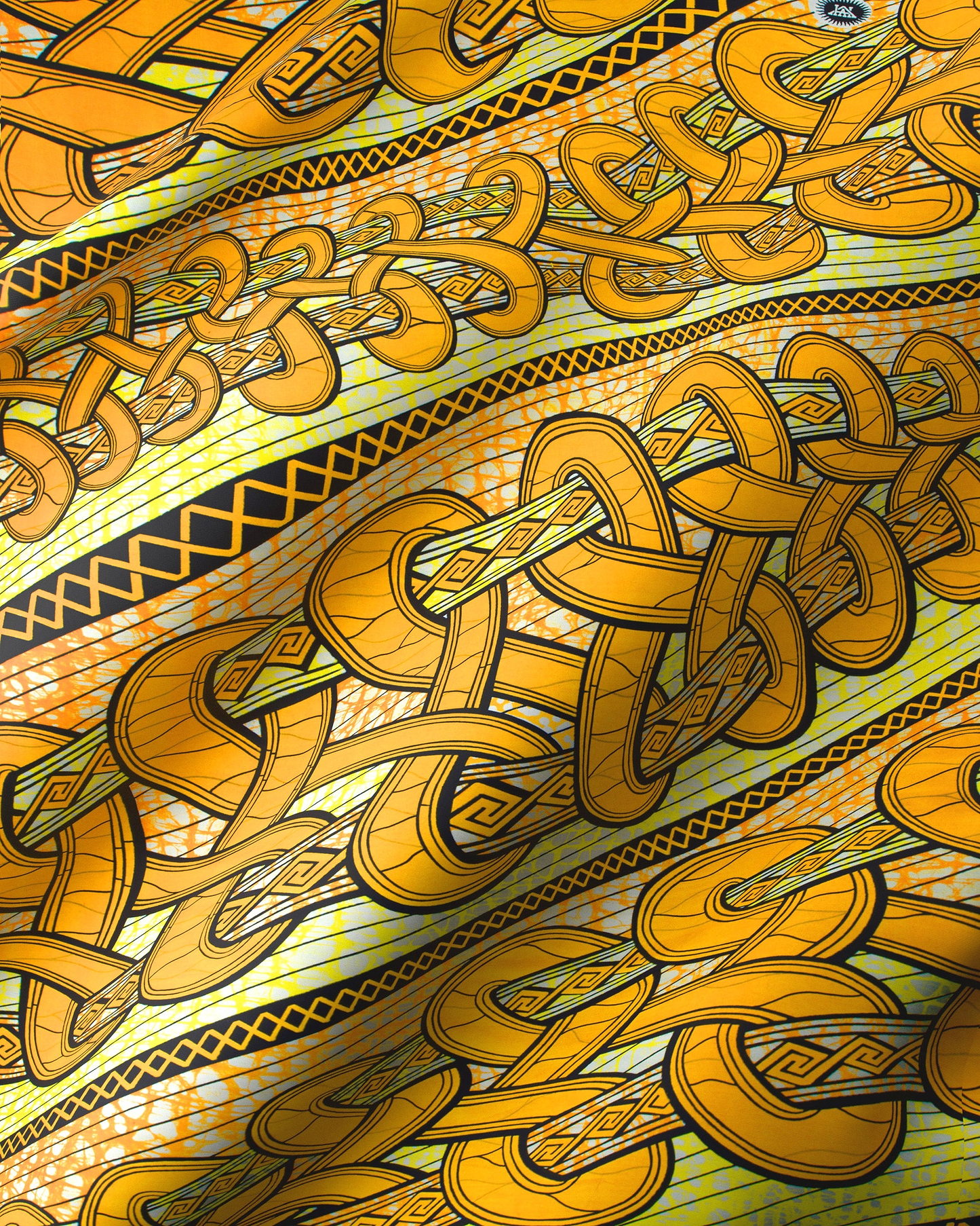 Vibrant orange yellow fabric intricate super-wax vls4959.011