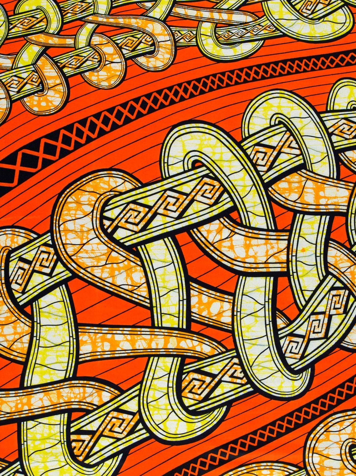 Vibrant orange fabric intricate interwoven super-wax vls4959.012