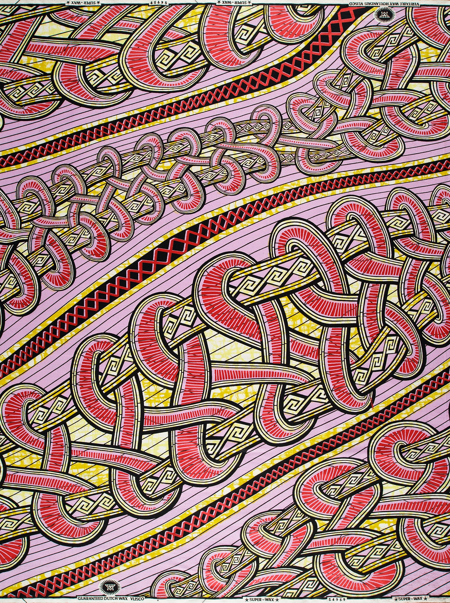 Vibrant pink gold woven pattern super-wax vls4959.016