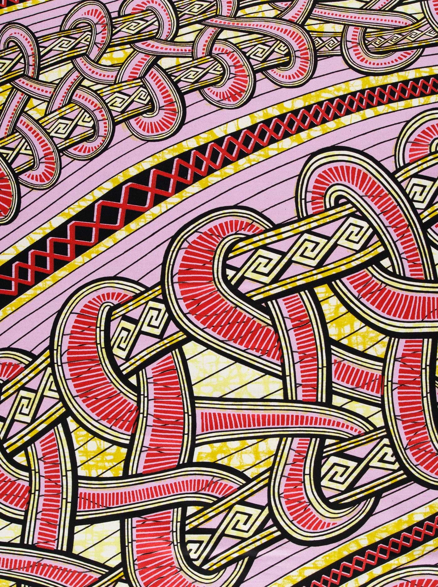 Vibrant pink yellow patterned fabric super-wax vls4959.016