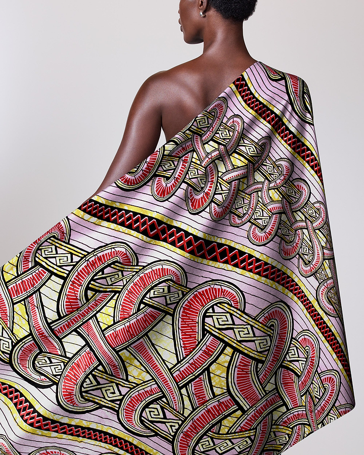 Vibrant patterned wrap dress shades super-wax vls4959.016