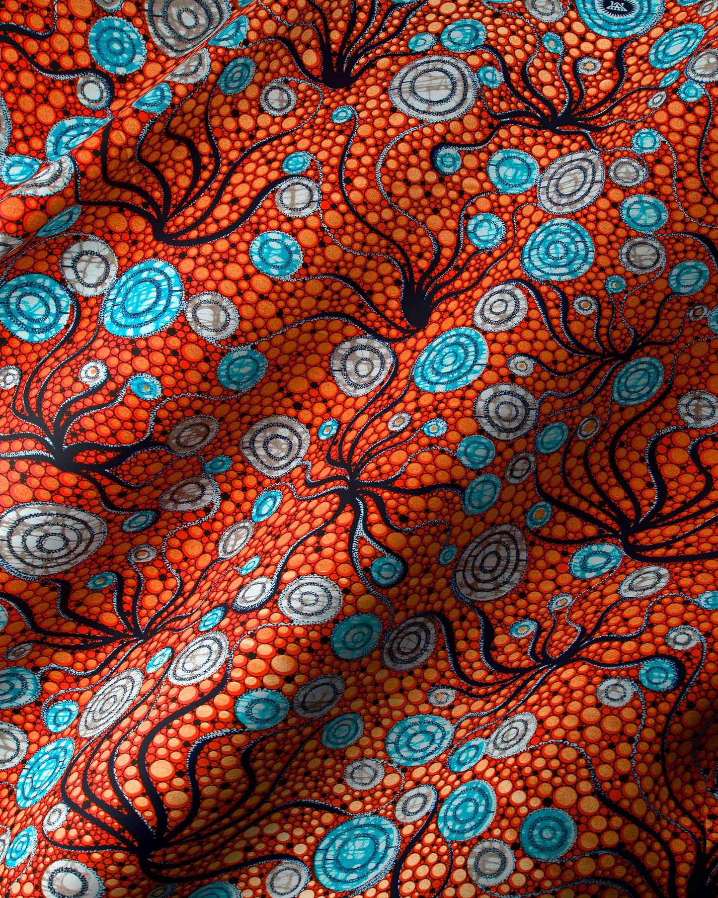 Vibrant orange fabric bold aboriginal-inspired super-wax vls4ox8.068
