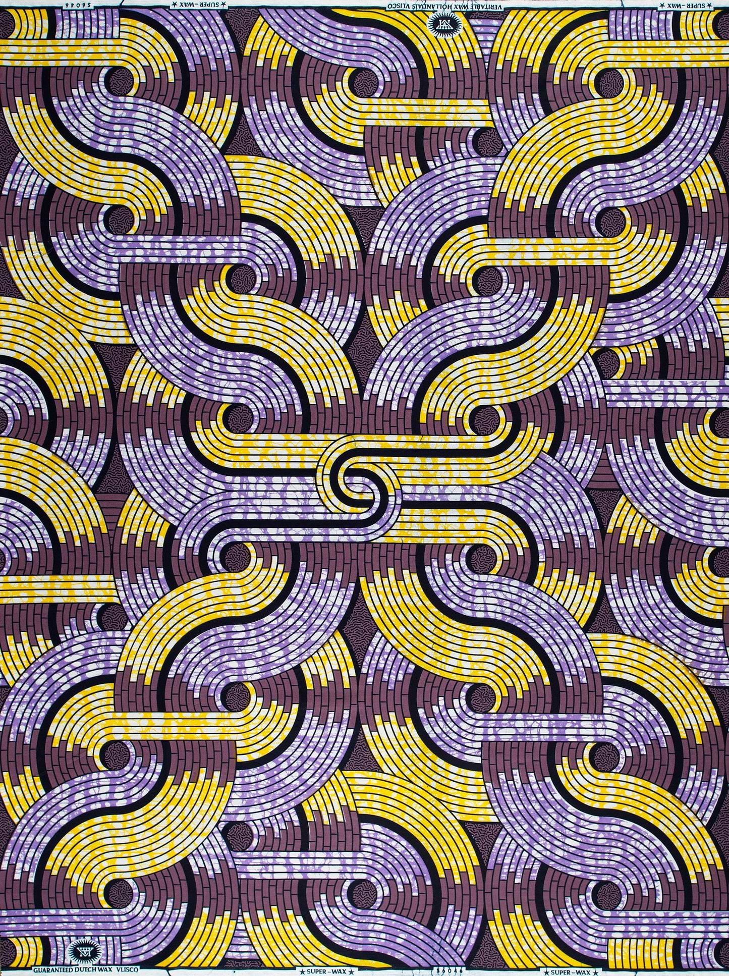 Vibrant yellow purple geometric patterned super-wax vls6046.019