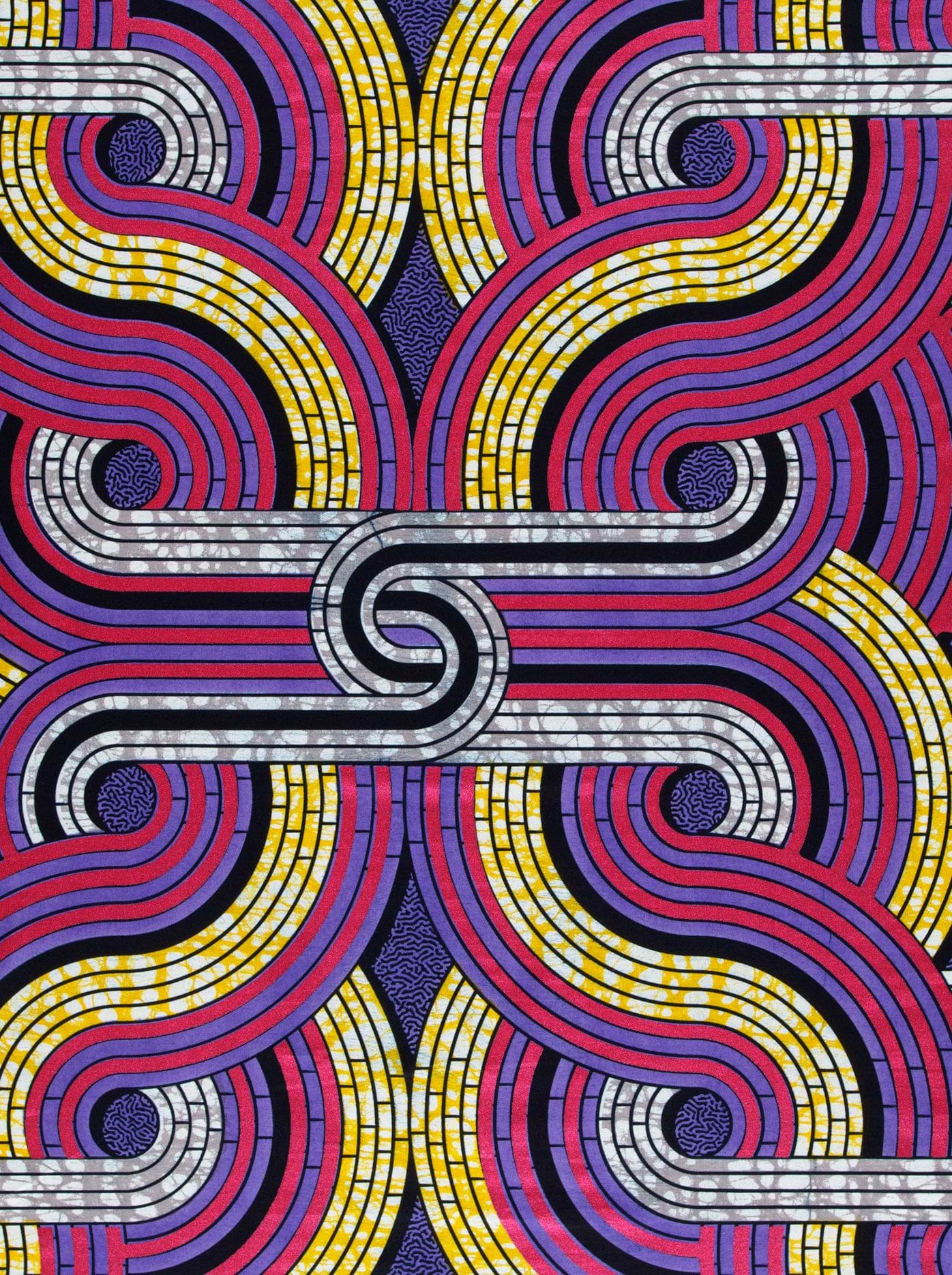 Vibrant abstract fabric bold curved super-wax vls6046.020