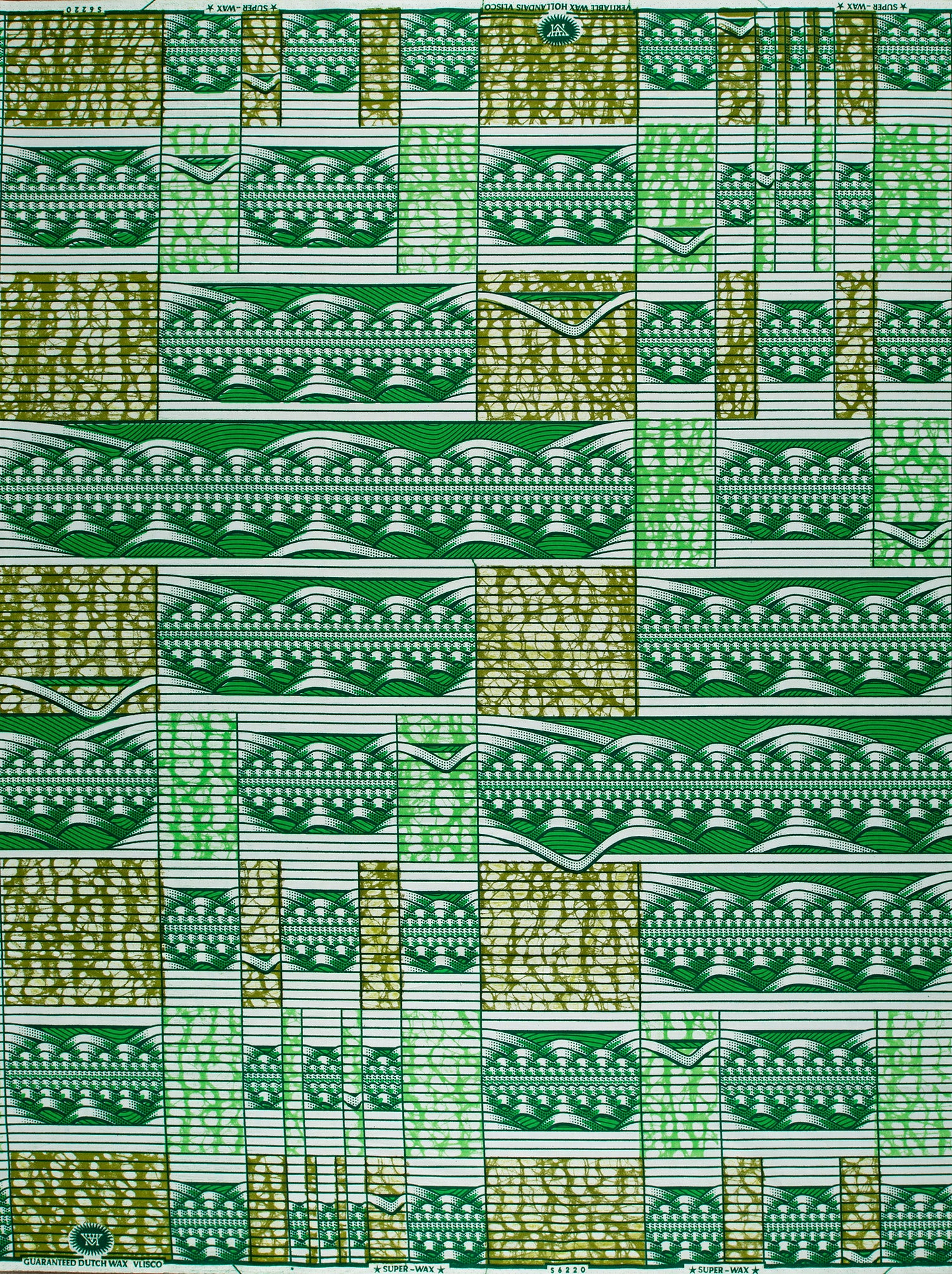 Green olive patterned fabric intricate super-wax vls6220.001