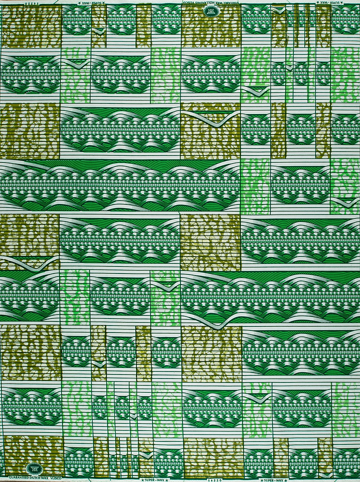 Green olive patterned fabric intricate super-wax vls6220.001