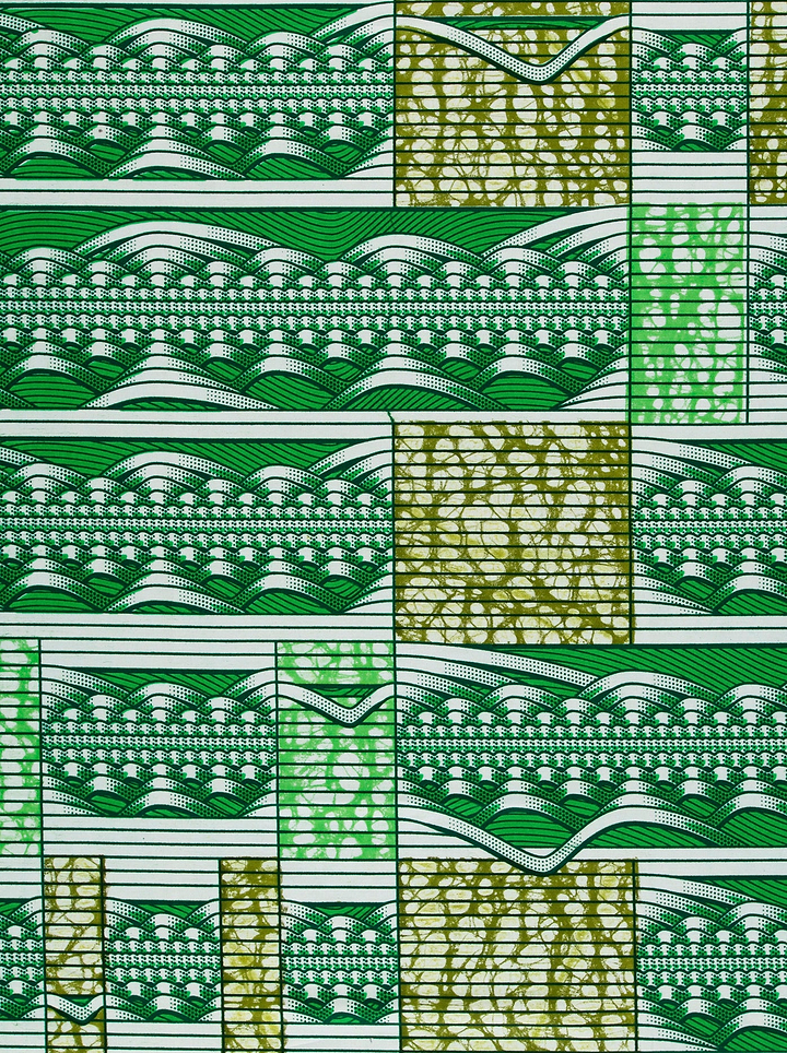 Green white patterned fabric geometric super-wax vls6220.001