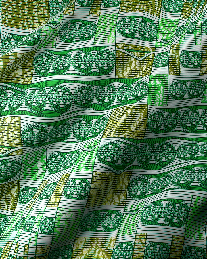Green olive patterned fabric intricate super-wax vls6220.001