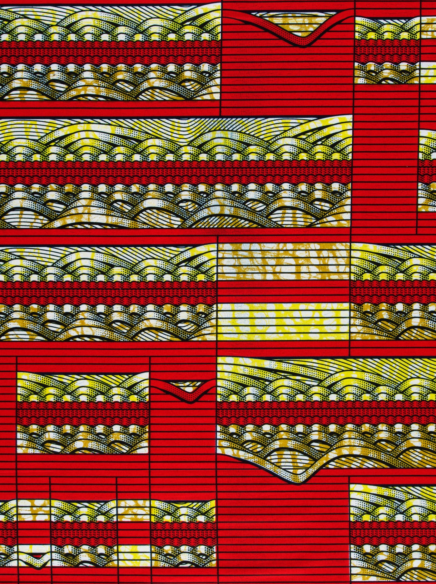 Vibrant red yellow patterned fabric super-wax vls6220.002