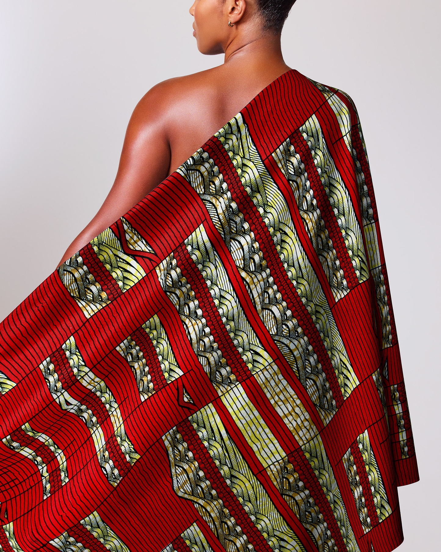 Vibrant red green patterned african super-wax vls6220.002