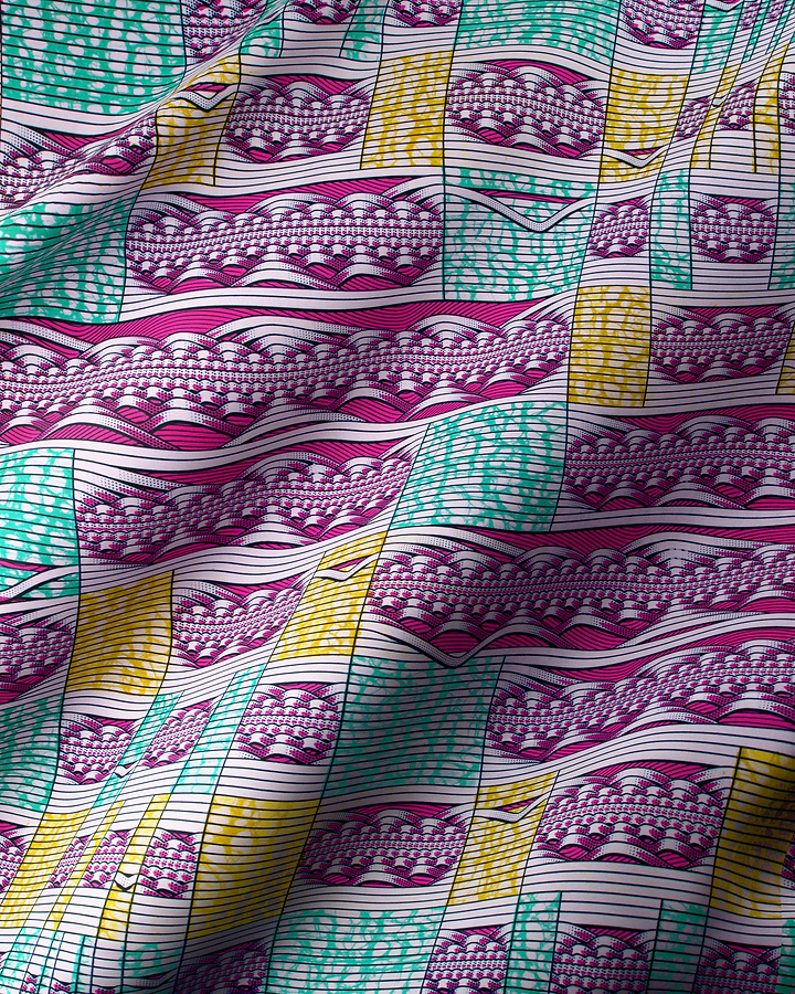 Vibrant patterned fabric bold geometric super-wax vls6220.003