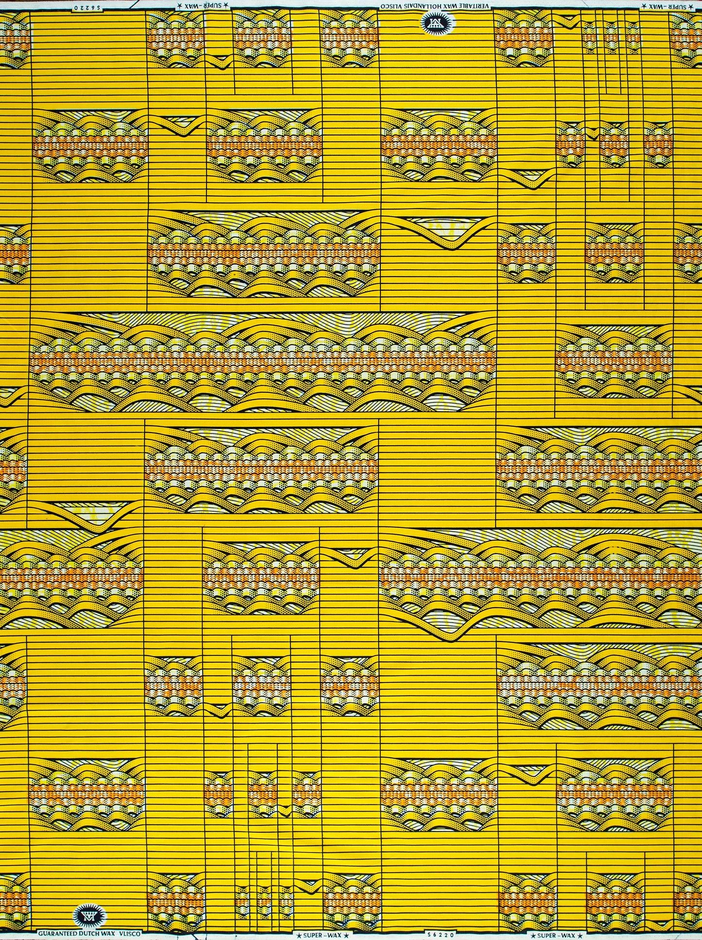 Vibrant yellow african print fabric super-wax vls6220.004