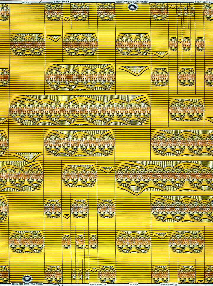 Vibrant yellow african print fabric super-wax vls6220.004