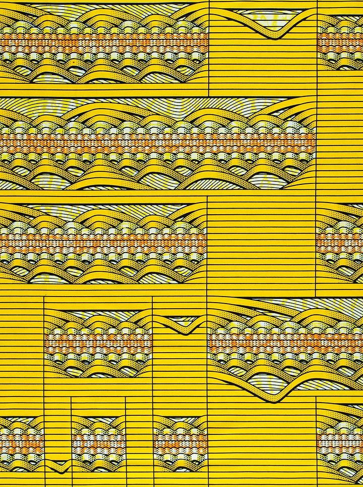 Vibrant yellow fabric bold geometric super-wax vls6220.004