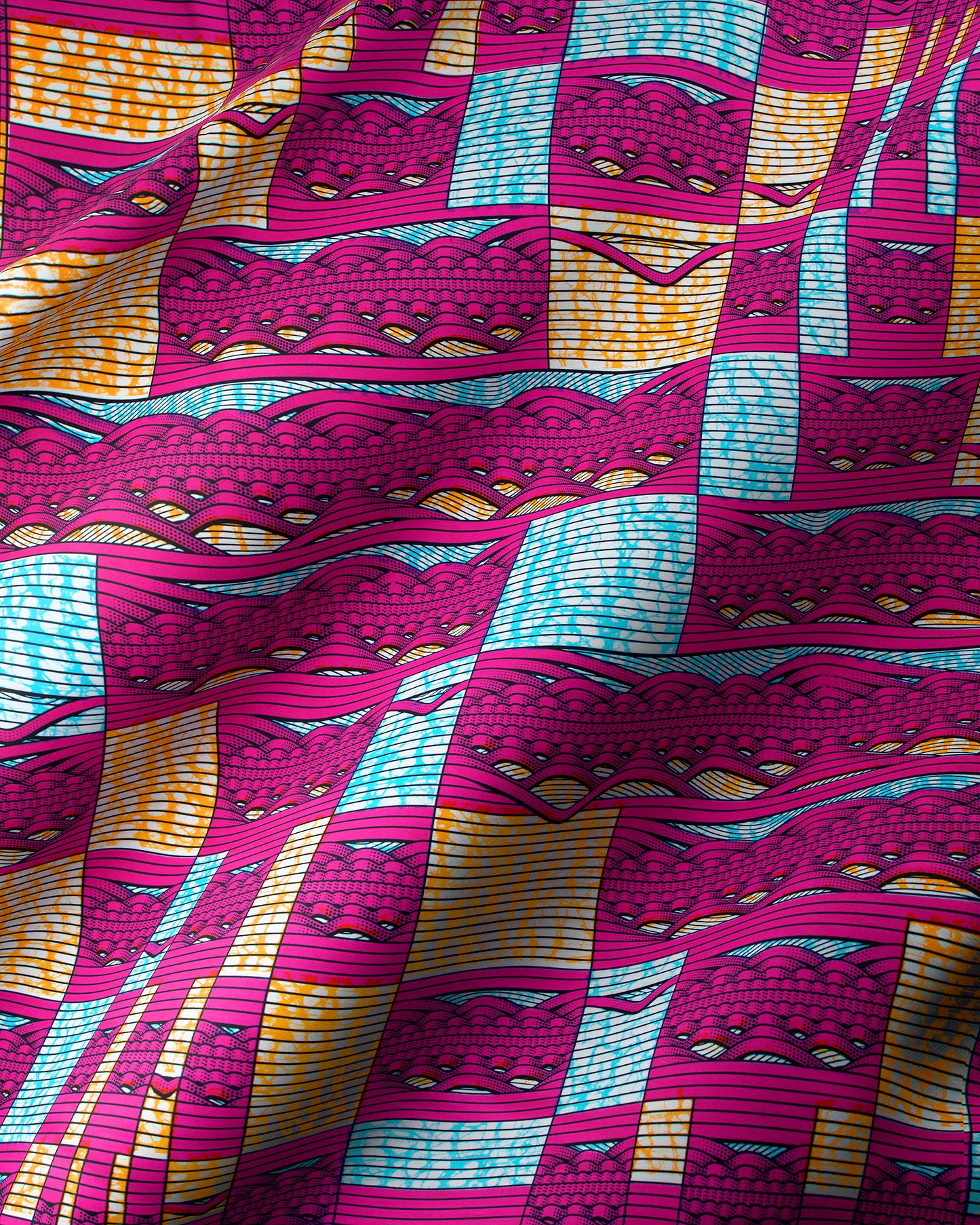 Vibrant pink teal gold patterned super-wax vls6220.006