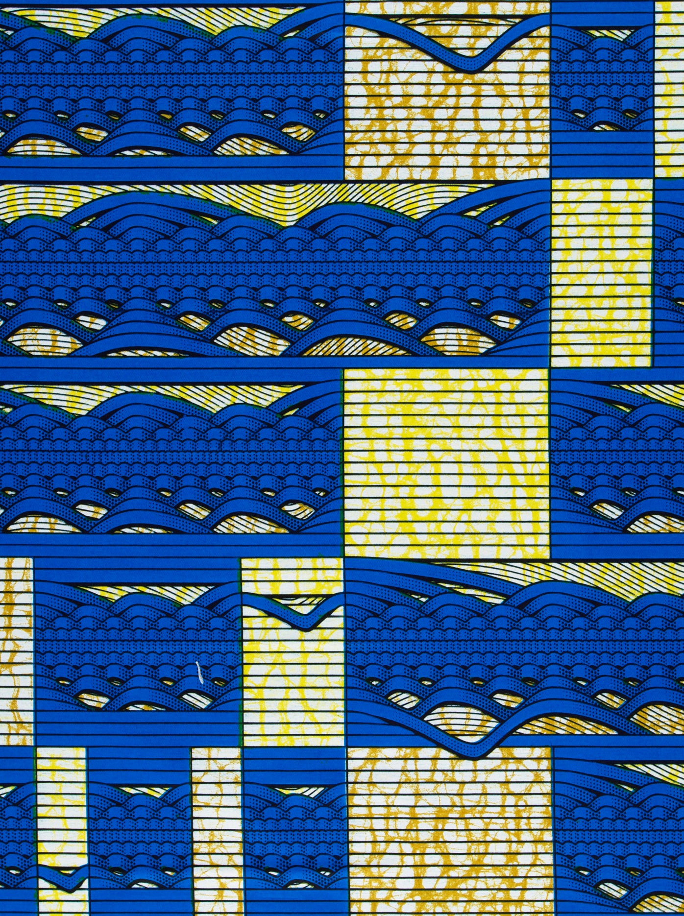 Vibrant blue yellow african print super-wax vls6220.007