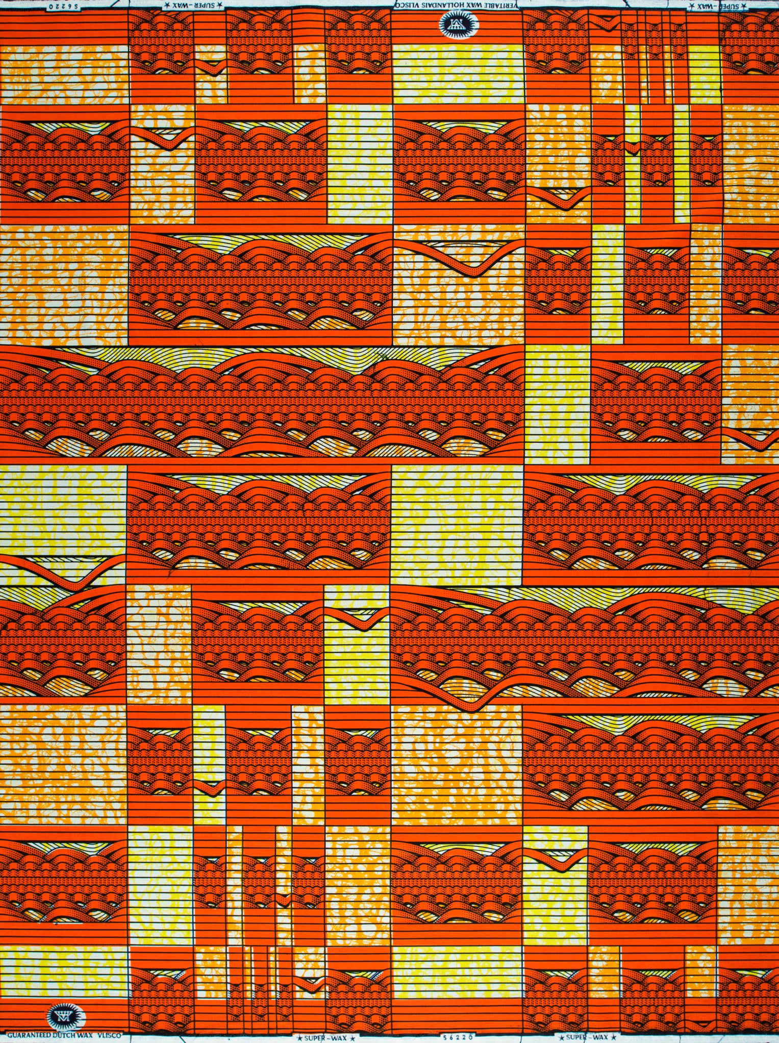 Vibrant orange yellow african print super-wax vls6220.009