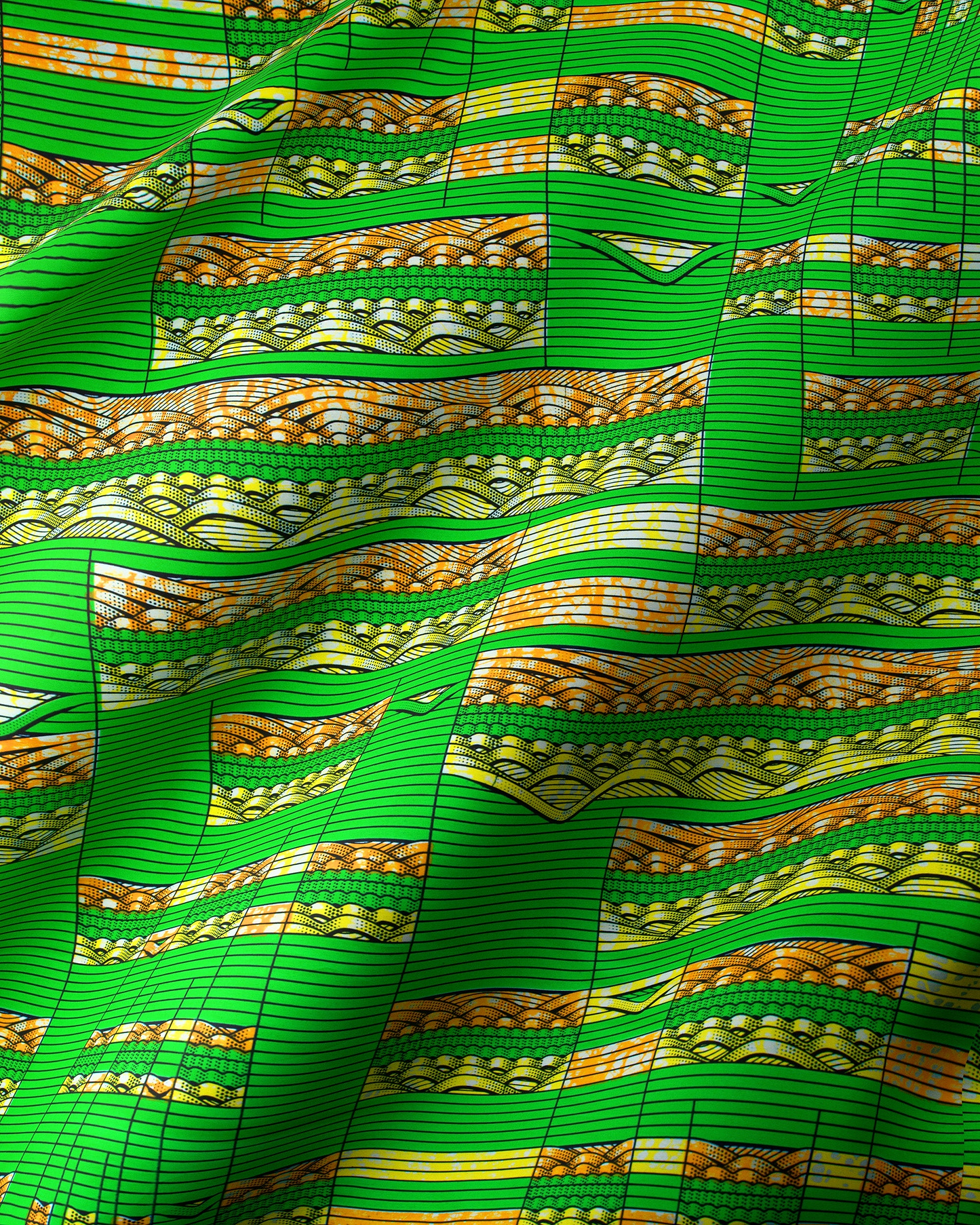 Vibrant green fabric bold wavy super-wax vls6220.013
