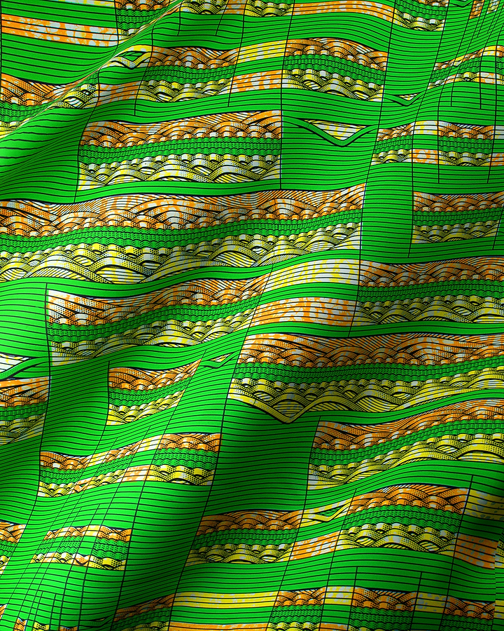 Vibrant green fabric bold wavy super-wax vls6220.013