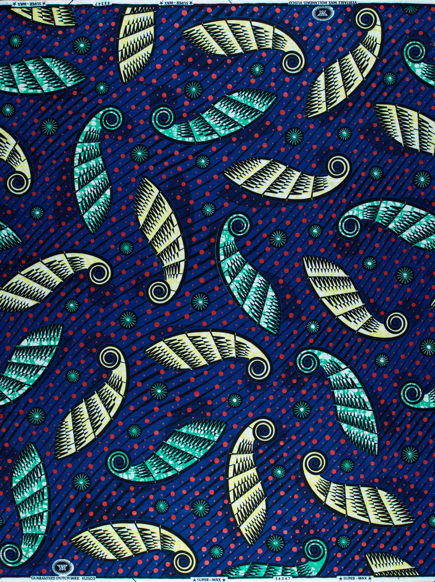 Vibrant blue african print fabric super-wax vls6247.019