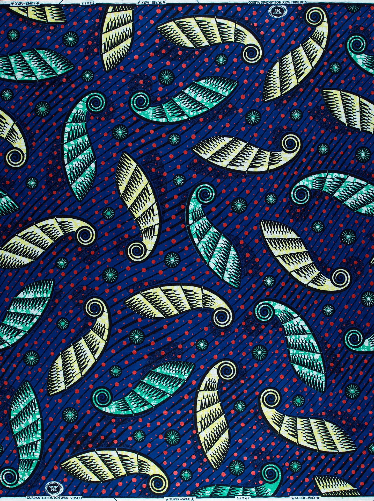 Vibrant blue african print fabric super-wax vls6247.019