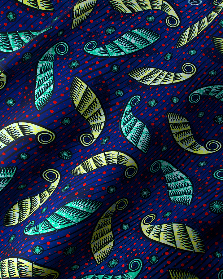 Vibrant blue fabric bold stylized super-wax vls6247.019