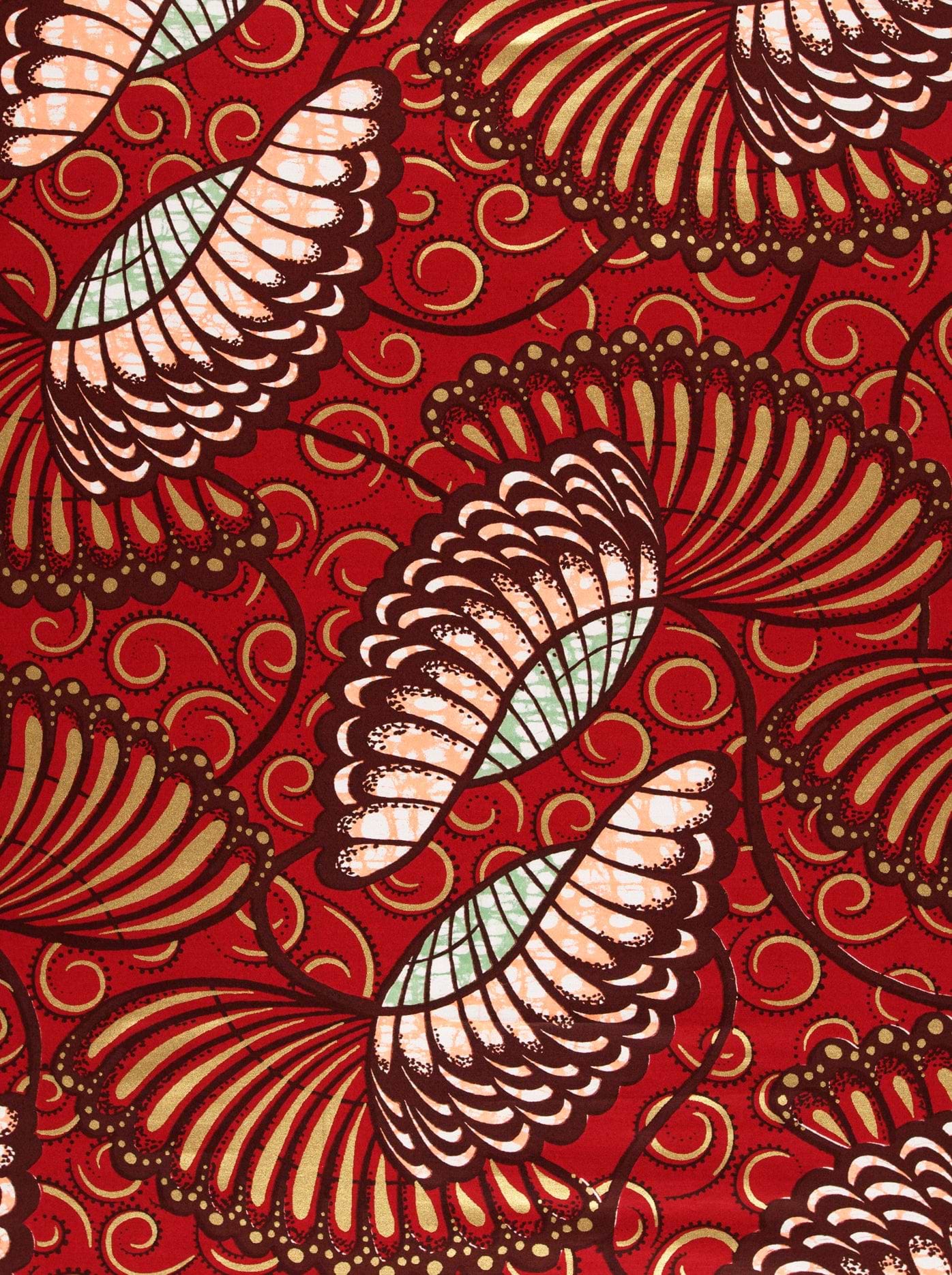 Red gold patterned fabric super-wax vls6289.011