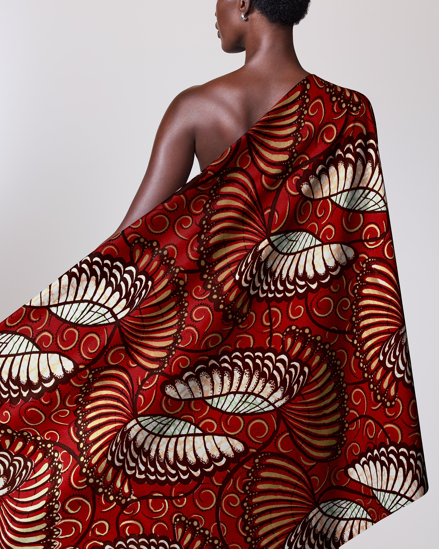 Vibrant red african print fabric super-wax vls6289.011