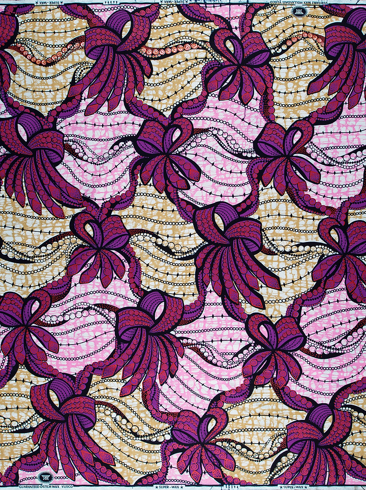 Vibrant purple pink african print super-wax vls6394.025