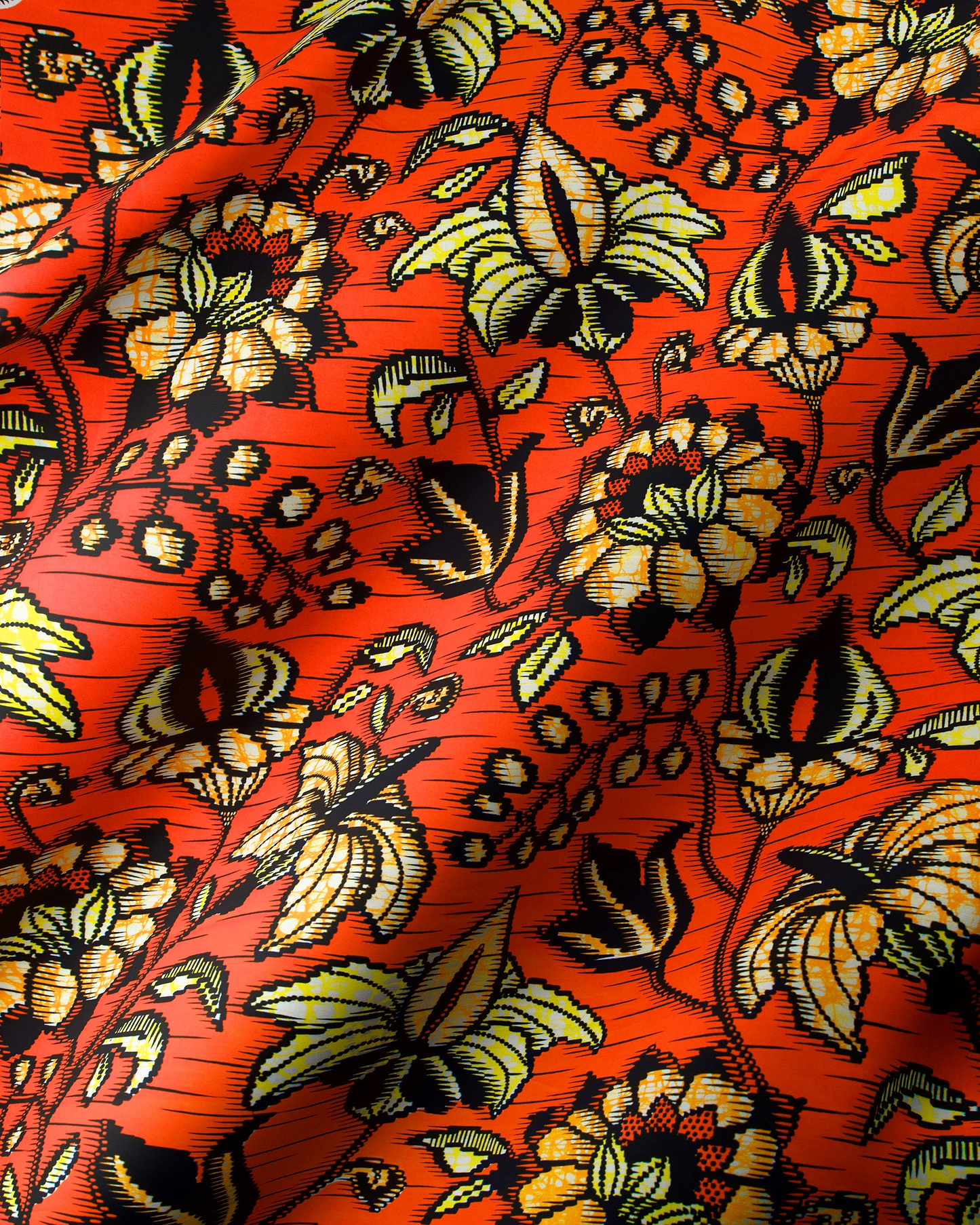 Vibrant red fabric bold yellow super-wax vls6412.003