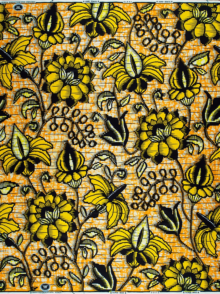 Vibrant orange fabric bold yellow super-wax vls6412.007