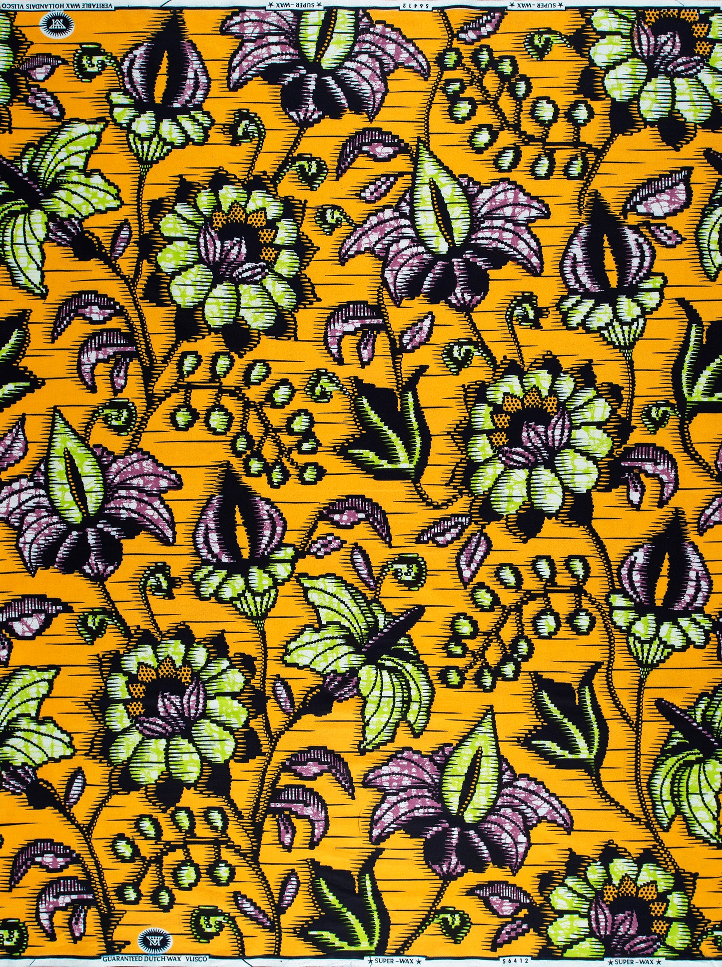 Vibrant orange african print fabric super-wax vls6412.008