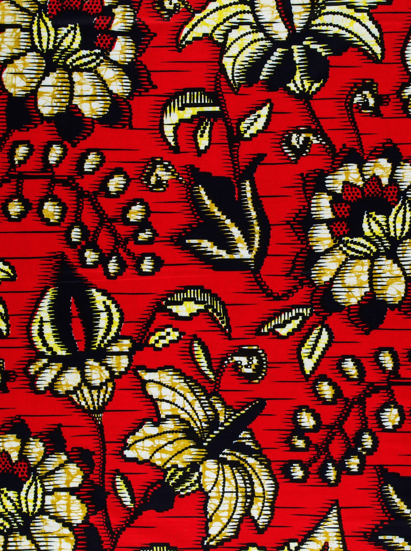 Vibrant red fabric bold yellow super-wax vls6412.012