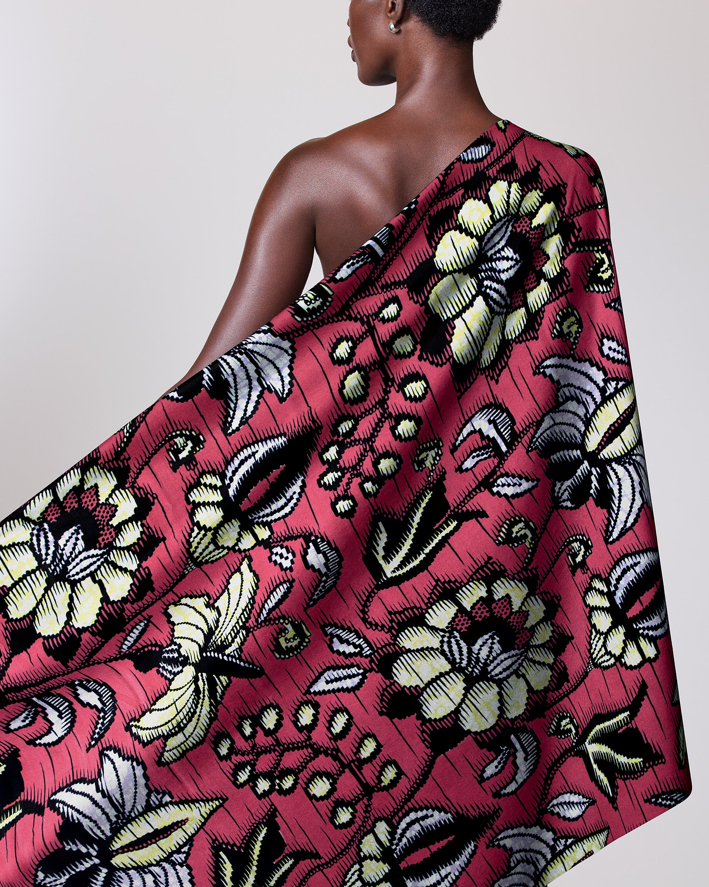 Vibrant red african print wrap super-wax vls6412.013