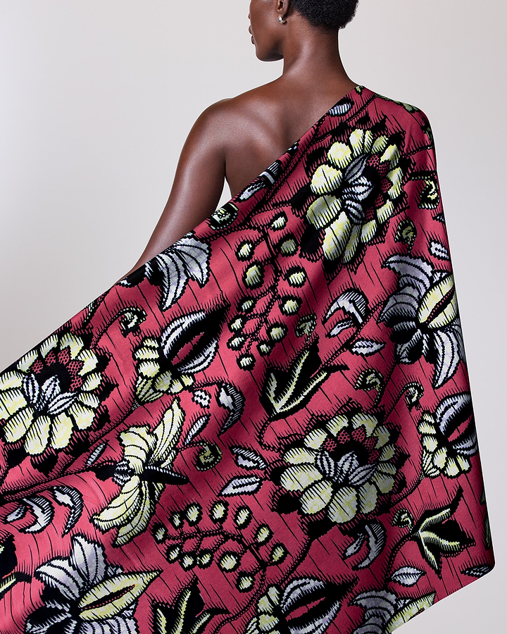 Vibrant red african print wrap super-wax vls6412.013