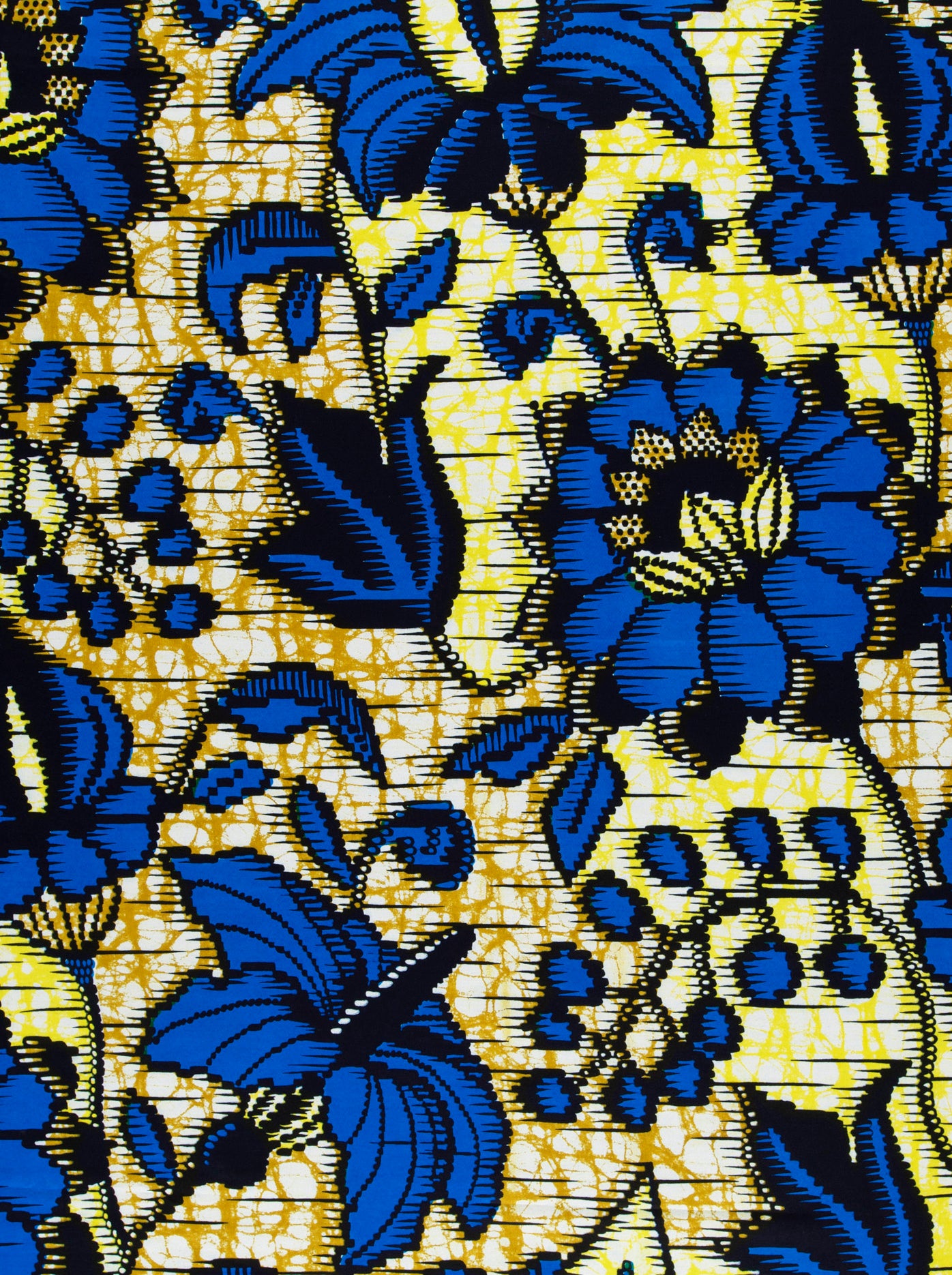 Vibrant blue floral patterned fabric super-wax vls6412.015