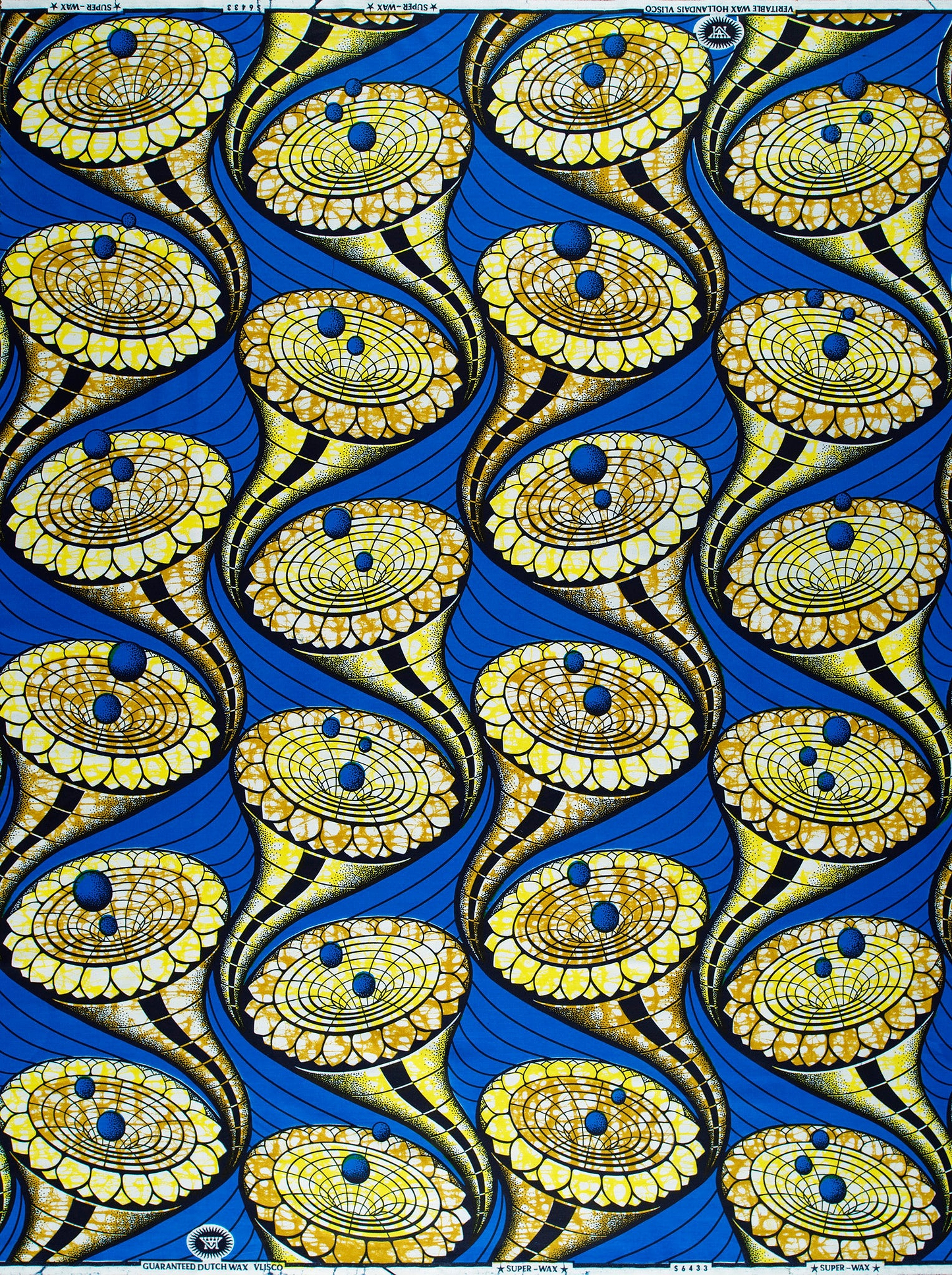 Vibrant blue gold african print super-wax vls6433.013