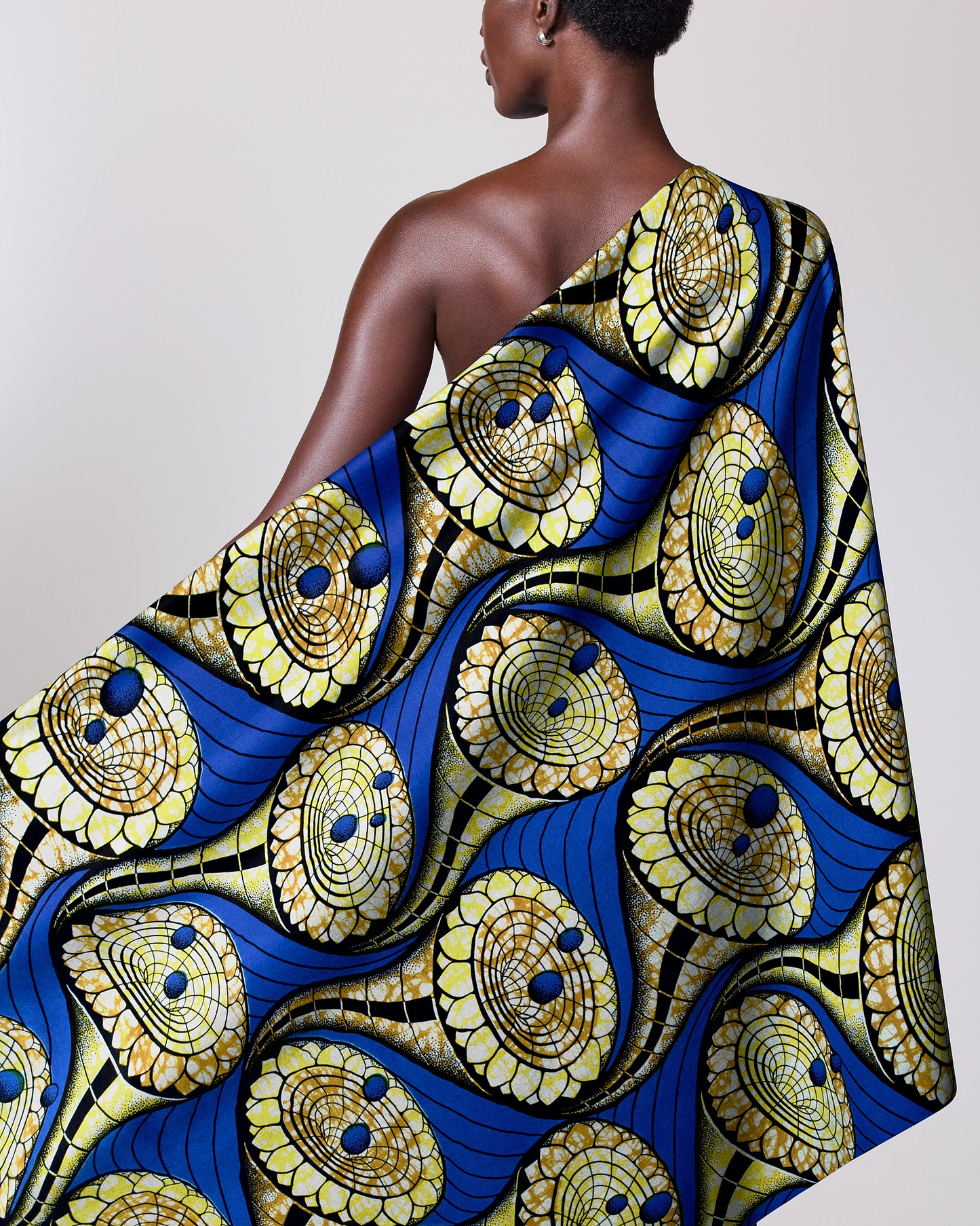 Vibrant blue yellow black patterned super-wax vls6433.013