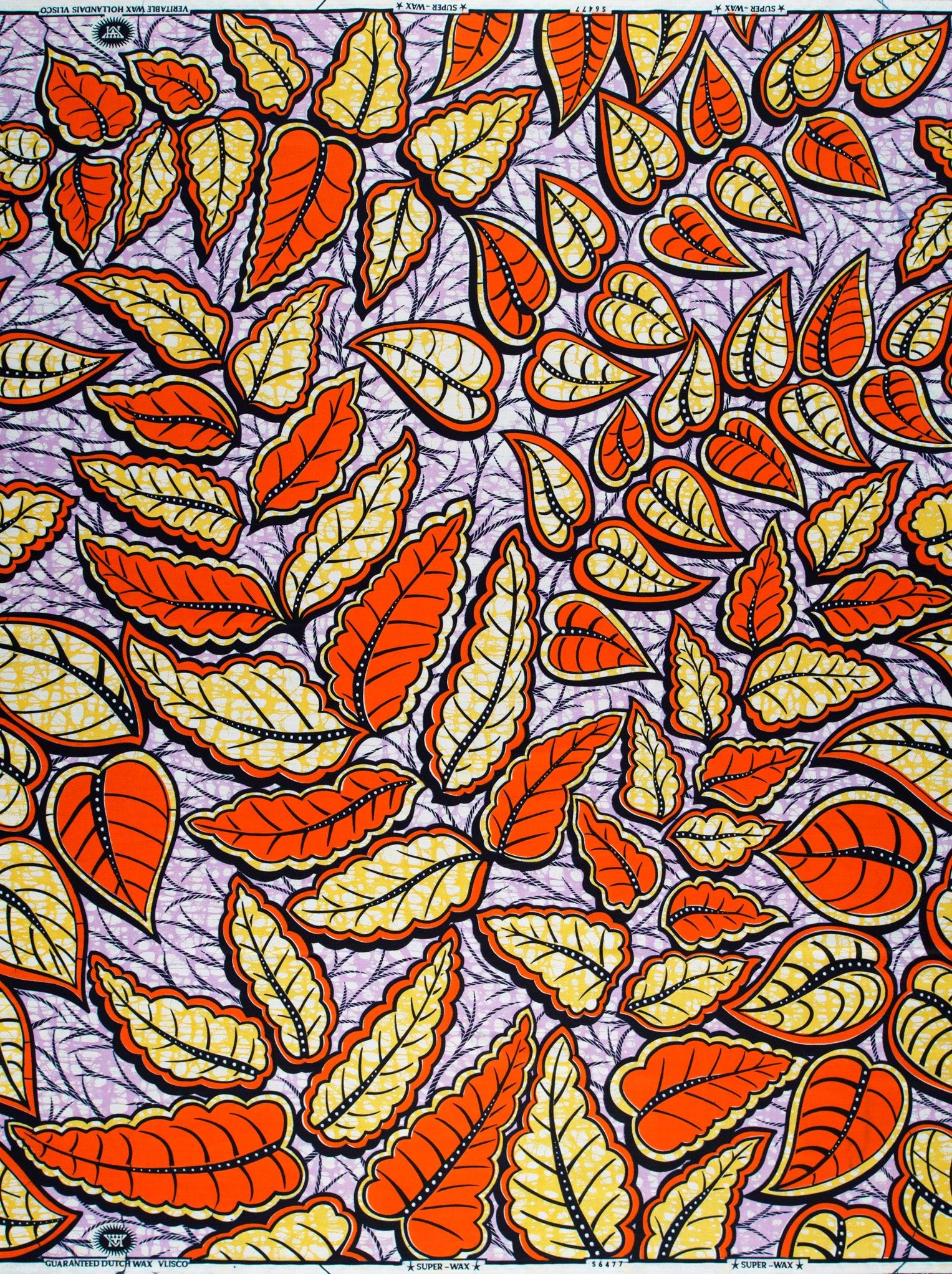 Vibrant orange cream leaves black super-wax vls6477.008