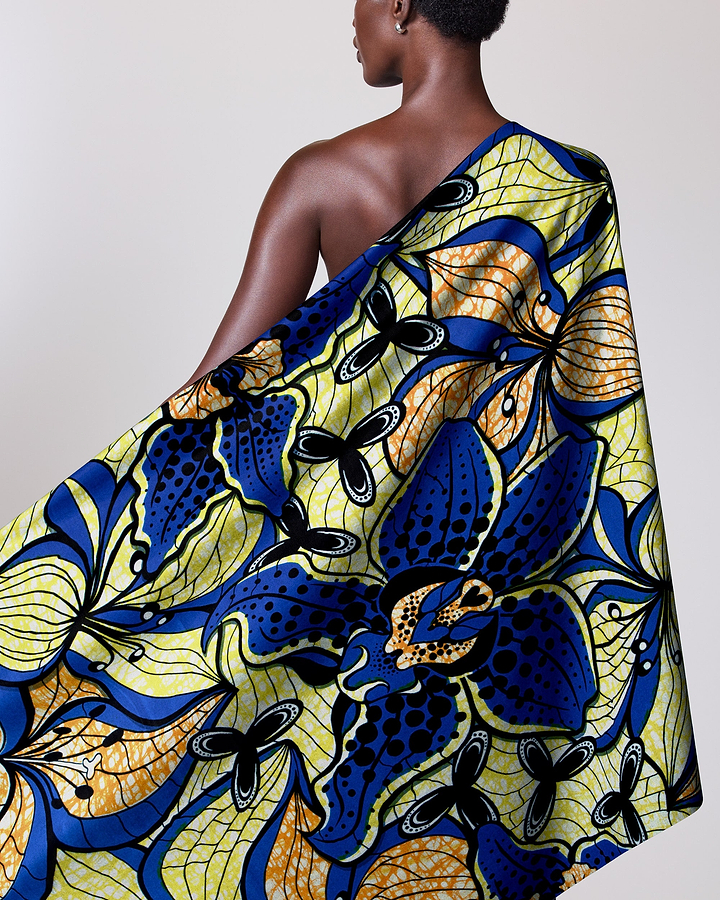 Vibrant fabric bold blue yellow super-wax vls6516.014