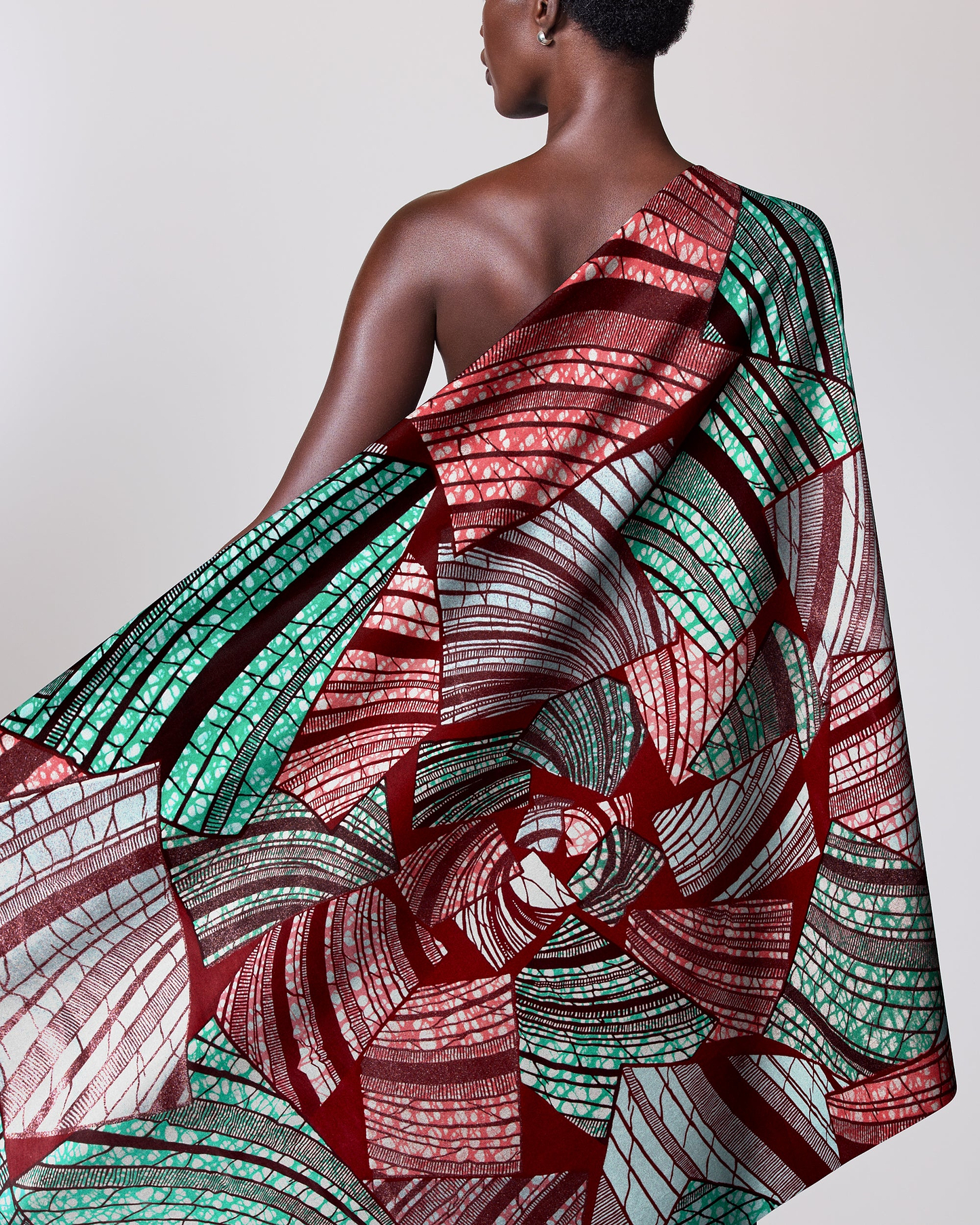 Vibrant one-shoulder wrap dress bold grand super-wax vls6605.006