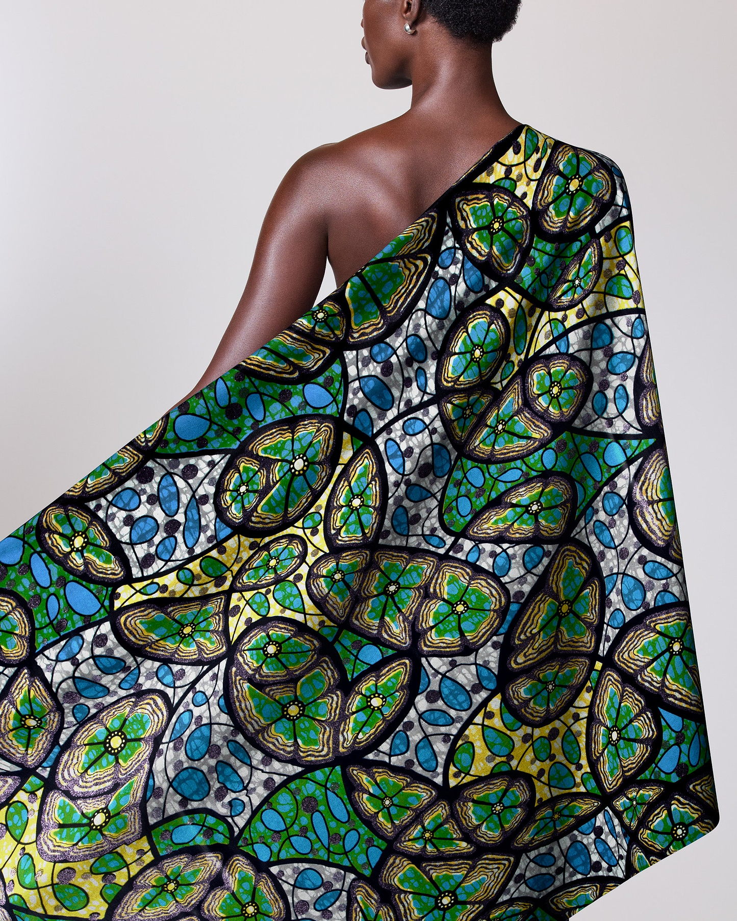 Vibrant one-shoulder wrap dress bold grand super-wax vls6635.009