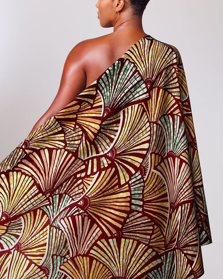 Vibrant one-shoulder dress made richly grand super-wax vls6740.001