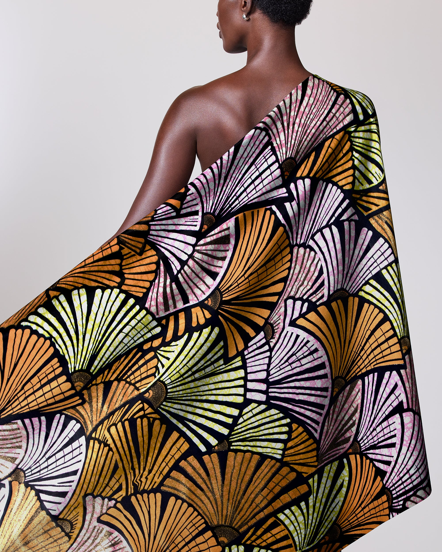 Vibrant one-shoulder wrap dress bold grand super-wax vls6740.011