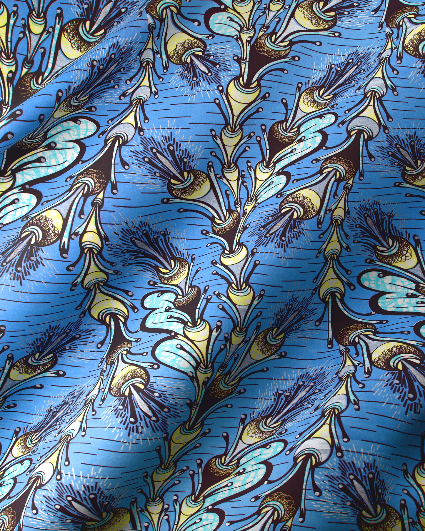 Blue fabric vibrant pattern stylized super-wax vls6747.011