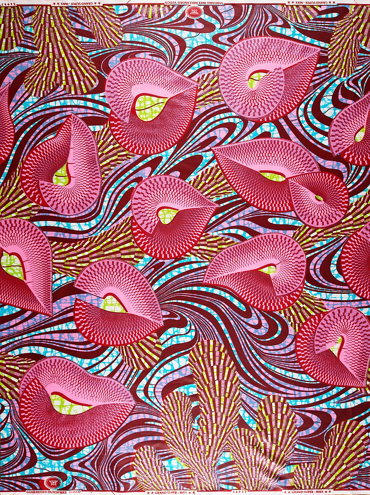 Vibrant pink geometrically patterned african grand super-wax vls6997.001