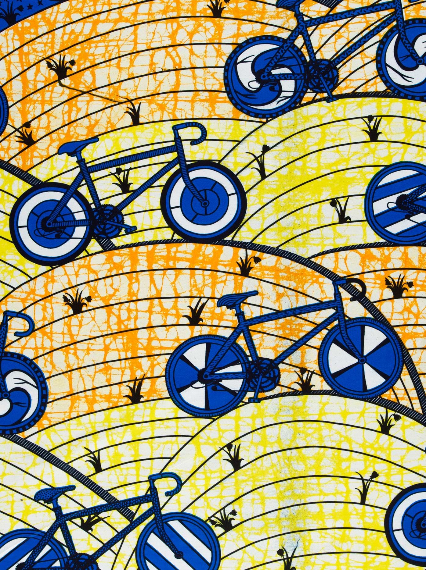 Vibrant yellow orange batik fabric super-wax vls6ua6.026
