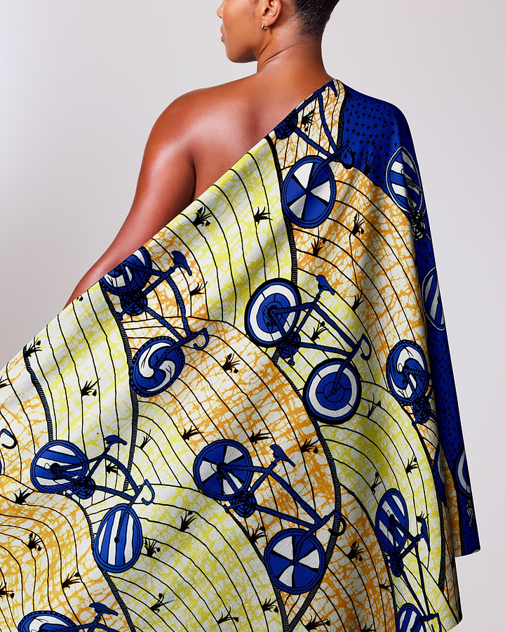Vibrant one-shoulder wrap dress bold super-wax vls6ua6.026