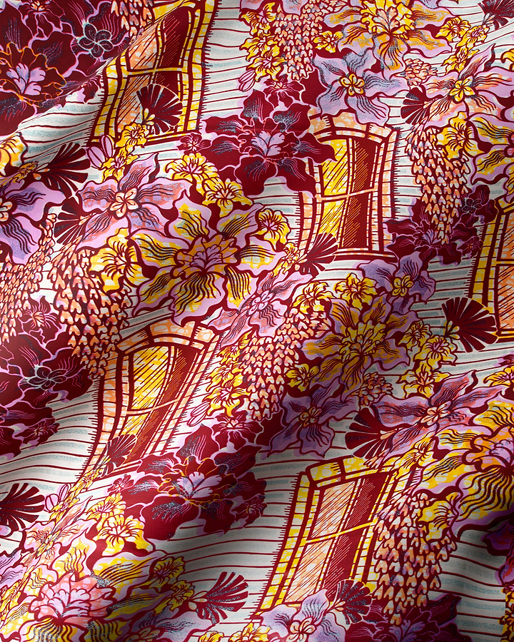 Vibrant floral window-patterned fabric rich grand super-wax vls7072.004